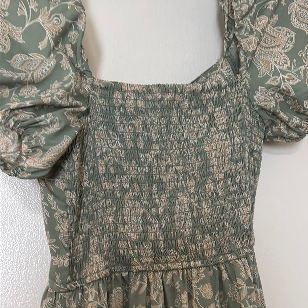 Land of the Free floral sage and ivory pants jumpsuit size S - Picture 9 of 10